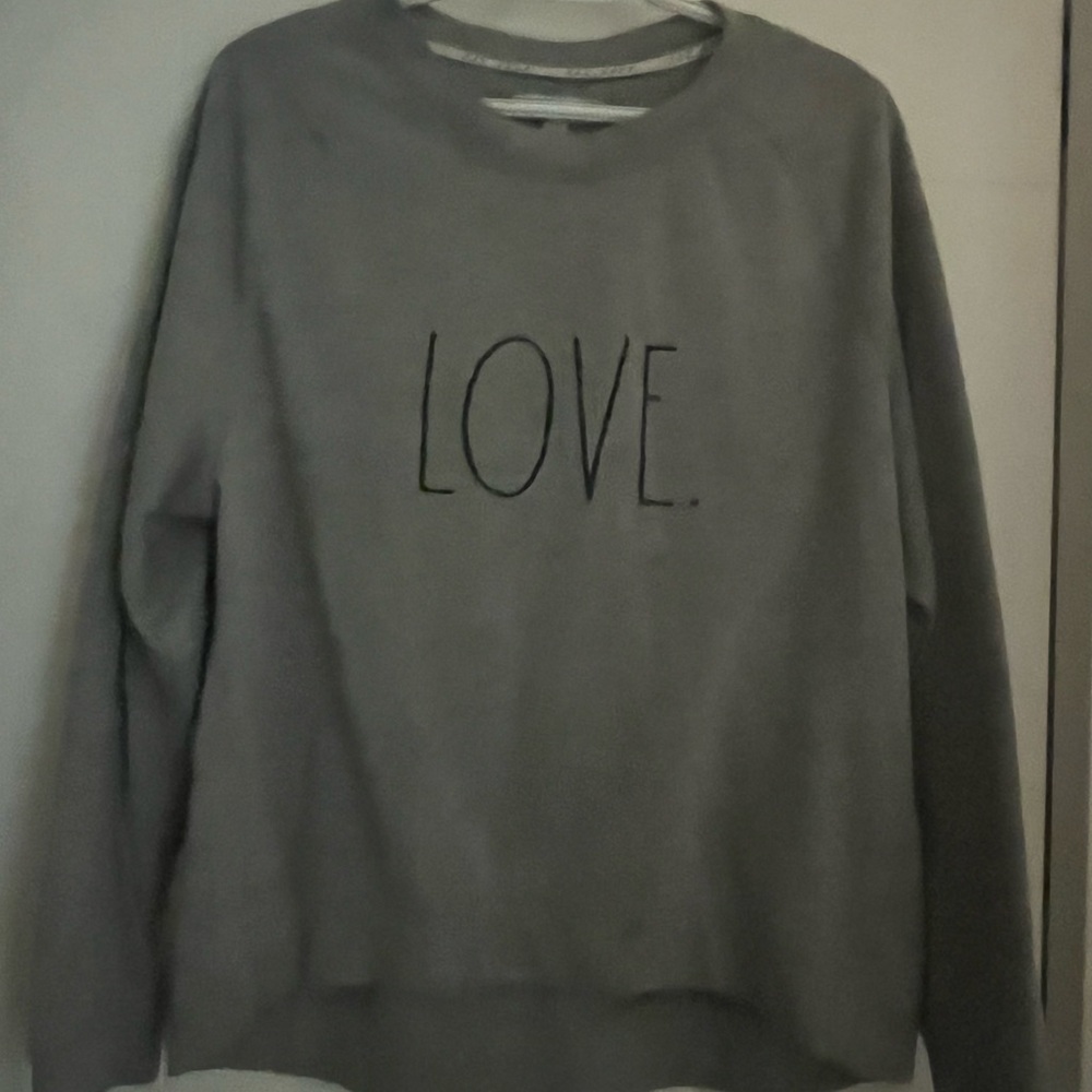 Rae Dunn Charcoal Love Sweater